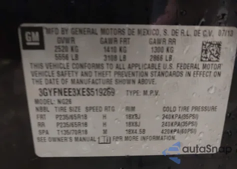 2014 Cadillac Srx Luxury Collection from USA, damaged, VIN 3GYFNEE3XES519269